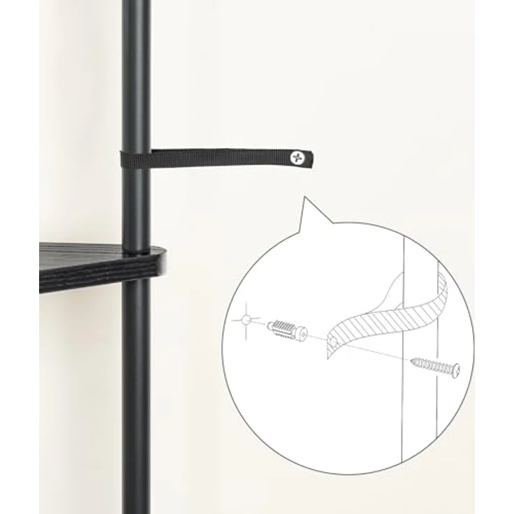 HOOBRO Eckregal mit 5 Ebenen, industrielles Eckregal Stehend, Bücherregal, Standregal, Eck-Bücherregal zur Präsentation von Pflanzenblumen, Aufbewahrungsregal für kleine Räume, Schwarz EBK33CJ01 – Bild 10