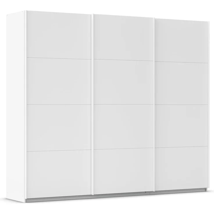Rauch Möbel Kulmbach, Kleiderschrank mit Schwebetüren für Schlafzimmer, Kinderzimmer, Jugendzimmer, Garderobe, Flur, 3-türig, Zubehör Basic, Farbe Weiß, Breite 271 cm