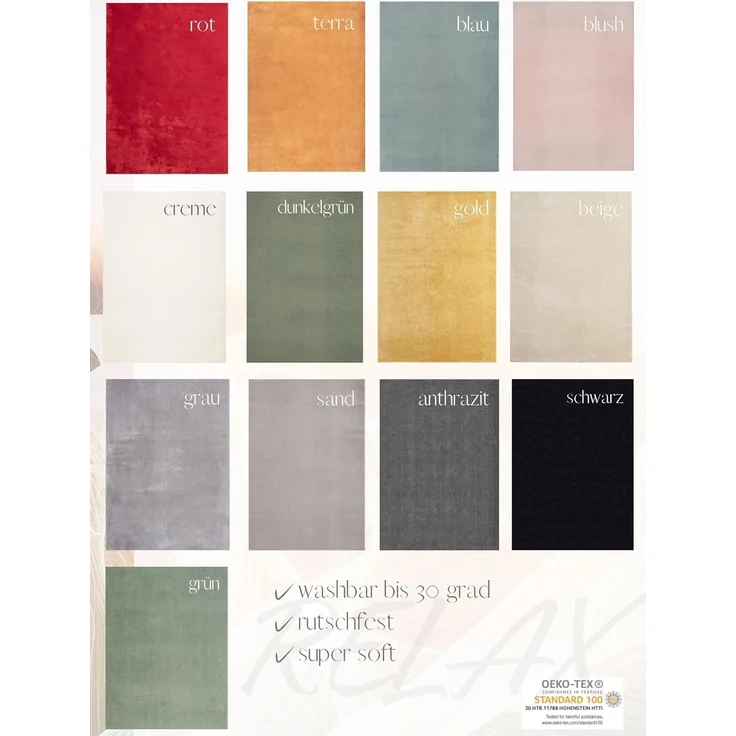 the carpet Relax kuscheliger Kurzflor Teppich, Anti-Rutsch Unterseite, Waschbar bis 30 Grad, Super Soft, Felloptik, Terra, 120x160 cm – Bild 7