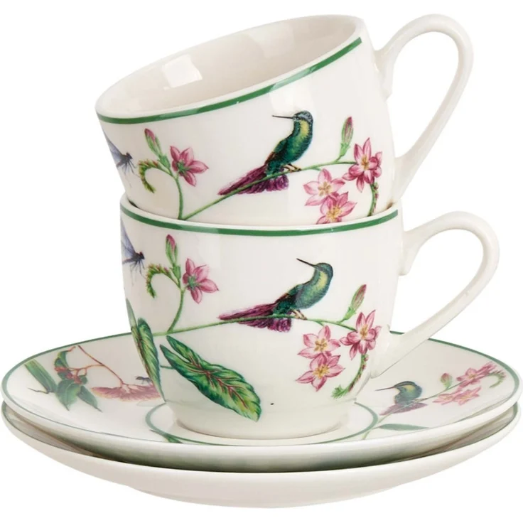 DUO 2er-Set Espressotassen SOUND OF PARADISE, 90 ml mit Untertassen, New Bone China Porzellan – Bild 4