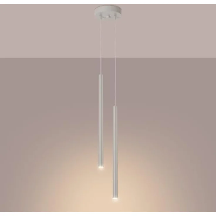 Sollux Lighting Pendelleuchte PASTELO 2, beige, 2xG9 8W, Stahl, 104x15x15cm, modernes Design, minimales Lichtakzent – Bild 3