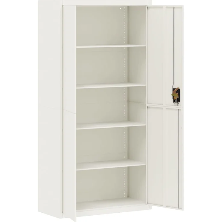 vidaXL Aktenschrank Weiß 90x40x220 cm Stahl 3188314 – Bild 8