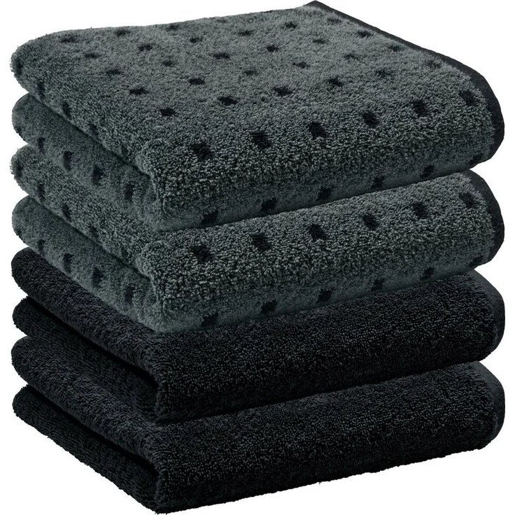 Erwin Müller Handtuch Handtuch "Sigmaringen" 4er-Pack, Frottier/Jacquard, Walk-Frottier Uni/Karo/gemustert – Bild 1