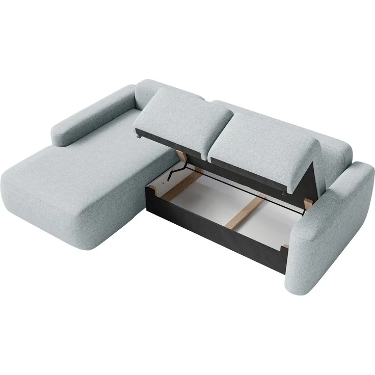 Selsey 'Carnos Mini' Ecksofa mit Schlaffunktion, Ottomane links, Chenille pflegeleicht, Grau – Bild 7