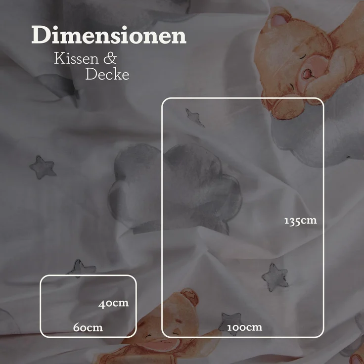 Kinder Betten-Set inkl. Bettwäsche 100x135cm / 40x60cm Bär mit Stern – Bild 2