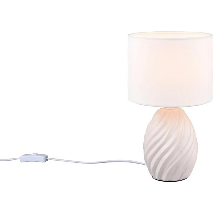 lightling Tischleuchte Melina, ohne Leuchtmittel, Schnurschalter, IP20 Indoor, weiß matt – Bild 4