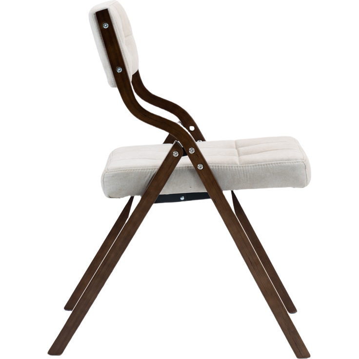 Klappstühle aus Holz mit Samtpolsterung in Creme, 2er-Set,H 77 x T 61 x B 48 cm – Bild 6
