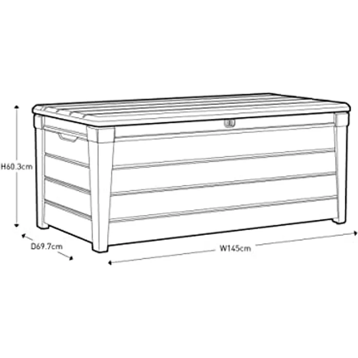 Kissenbox 454L Grau Garten Truhe Außen Aufbewahrung Deckel Kiste Geräte Auflagen – Bild 2