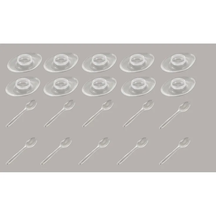 Ruco Eierbecher, (Set, 10 Becher und 10 Löffel-tlg), Kunststoff
