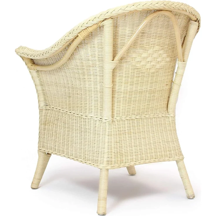 Dekoleidenschaft Rattanstuhl Rattansessel, natur lackiert, 4 verschiedene Modelle, Korbsessel, Balkonmöbel mit Komfort Sitzhöhe, Cocktailsessel, Gartenmöbel – Bild 8