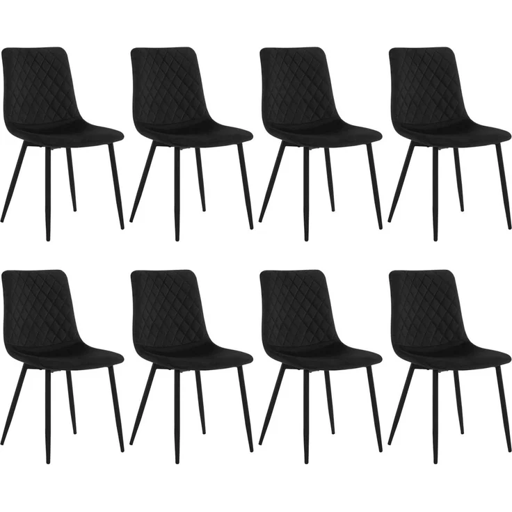 EUGAD Esszimmerstuhl (8 St), Schminkstuhl Polsterstuhl Akzentstuhl, Samt – Bild 1