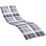 vidaXL '314232' Sonnenliegen-Auflage, Karomuster, Oxford-Gewebe, Grau, 200 x 70 x 3 cm