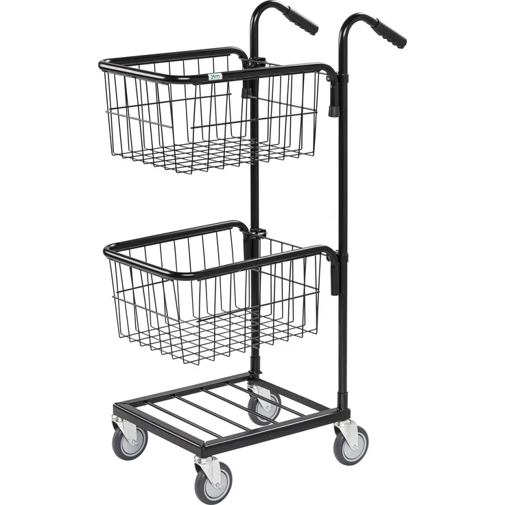 Kongamek Mini- Servierwagen in schwarz mit 2 Körben 415x355x220mm ohne Bremse