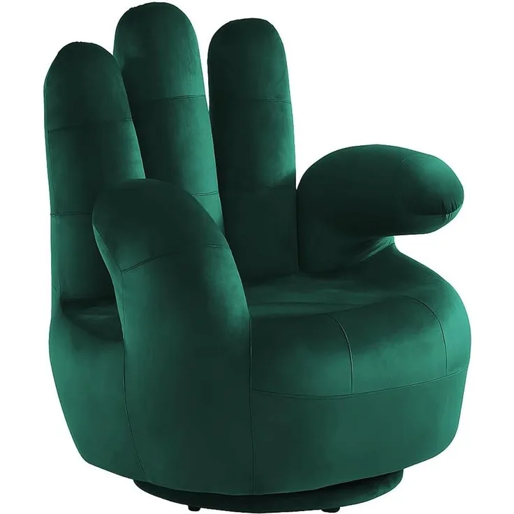 Fingersessel Samt CATCHY - Drehbar - Tannengrün