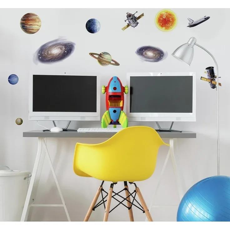 RoomMates wandaufkleber Space Shuttle Planeten Vinyl 24 Stück