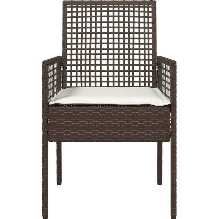 vidaXL Gartenstuhl mit Kissen 2 pcs Braun 55 x 53 x 85 cm Poly-Rattan 42003446 – Bild 4