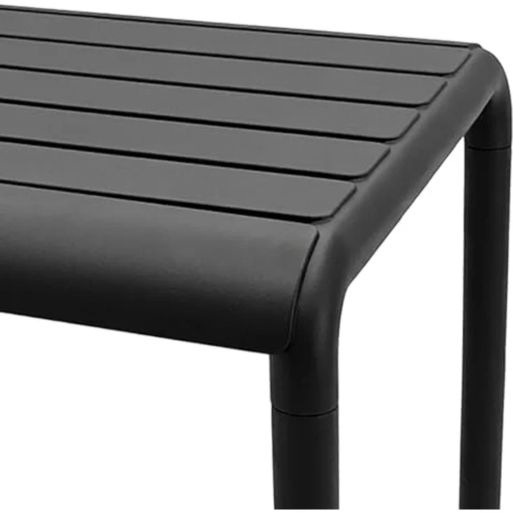 Spetebo Beistelltisch Garten Beistelltisch quadratisch schwarz Belastbarkeit bis 50 kg (Anzahl, 1-St, Stück), Wetterfest und UV-beständig – Bild 4