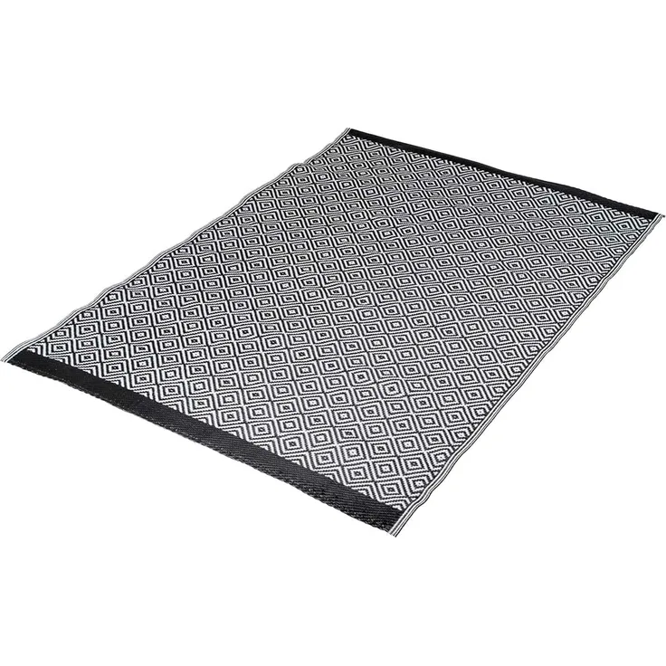 Bo-Camp Außenteppich Chill mat Beach 1,8x1,2 m Schwarz und Weiß