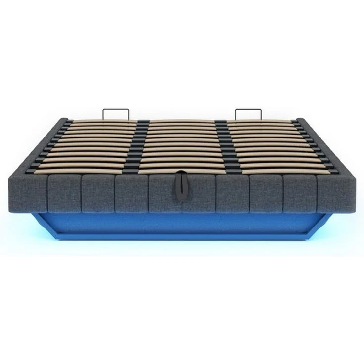STILVORA Polsterbett 180x200 Jugendbett mit Matratze,Bettgestell mit LED-Licht&Bettkasten (mit Stauraum und LED-Beleuchtung – Multifunktionales Design ohne Kopfteil, Luftdruck-Lagersystem, Robuster Metallrahmen für 250 kg Belastbarkeit, Perfekt für Sch... – Bild 4