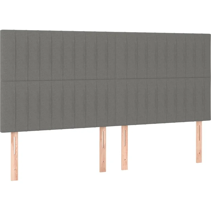 vidaXL Kopfteile 4 Stk. Dunkelgrau 100 x 5 x 78/88 cm Stoff 3116593 – Bild 2