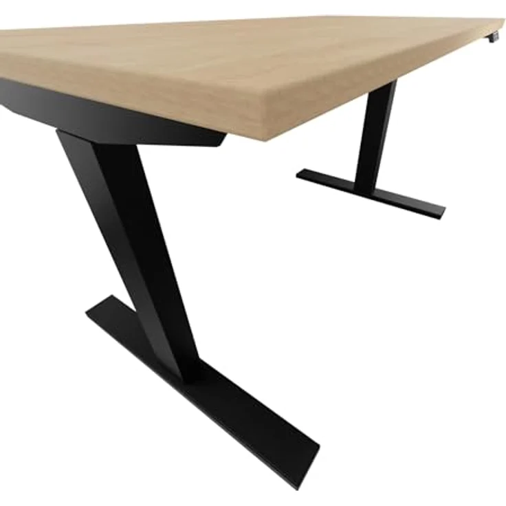Höhenverstellbarer Schreibtisch E-WonderTech, EWT1606014, Platte 014 ahorn, Gestell 333 schwarz H 630-1280 x B 1600 x T 600 – Bild 5