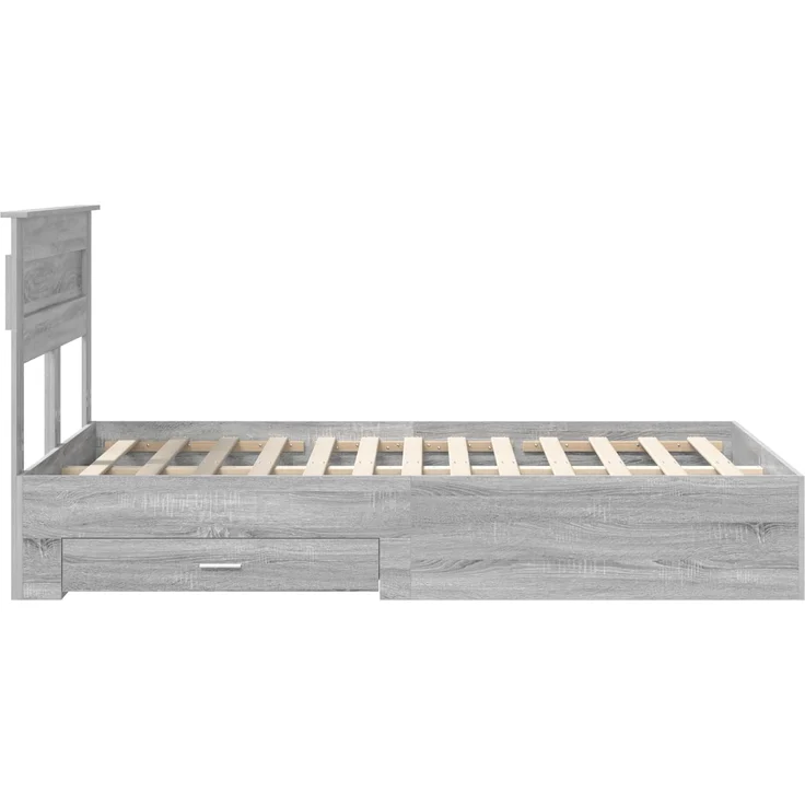 vidaXL Bettrahmen Graues Sonoma 135 x 190 cm Holzwerkstoff 3410000 – Bild 8