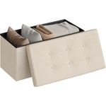 Sitzhocker -Fußhocker- mit Stauraum Modell Qulina cremeweiß