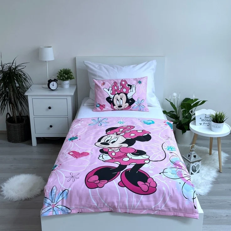 Disney Minnie Mouse Babybettwäsche 100x135 + 40x60 cm 100 % Baumwolle Reißverschluss – Bild 2