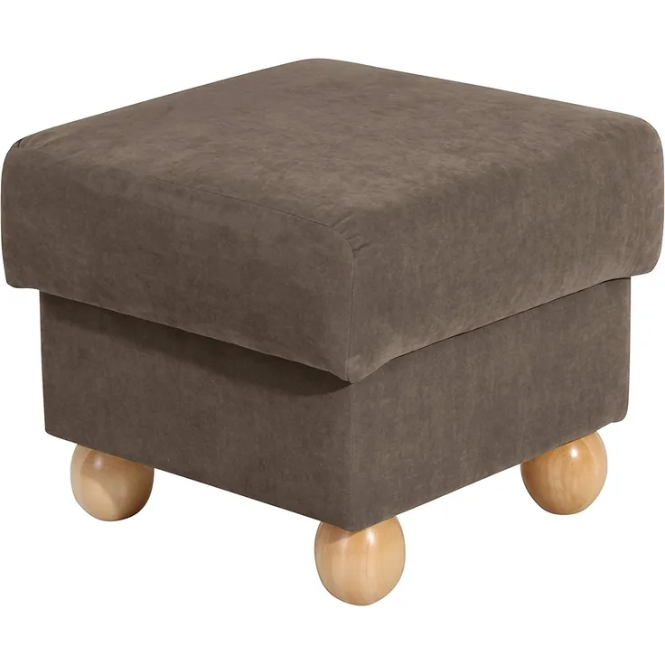 Monarch Hocker Veloursstoff Sahara Buche Natur