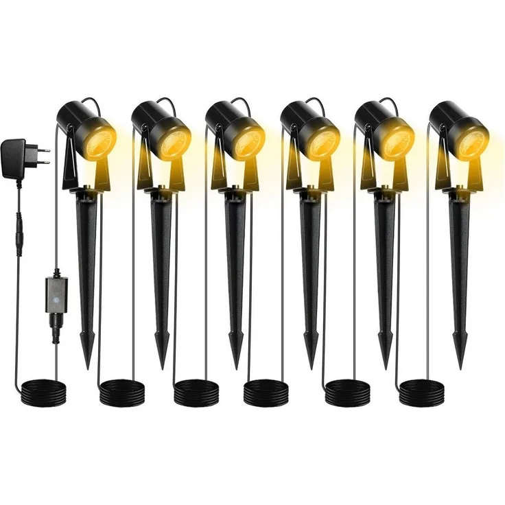 Clanmacy Gartenstrahler LED Gartenstrahler mit Erdspieß 6er Set Außenstrahler Gartenlampe IP65