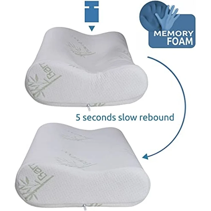 yourGEAR Visko-Kissen yourGEAR Bamboo Memory Foam Kissen - Kopfkissen 60x35x11,5 cm mit Visco-Vollschaum & allergikerfreundlichem Bezug – Bild 6