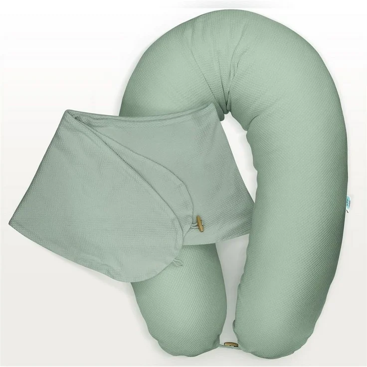 sei Design Stillkissenbezug 100% Baumwolle passend für Stillkissen XXL, Bezug für Schwangerschaftskissen, Seitenschläferkissen 190x30 cm, mit Reißverschluss, waschbar und Schadstoffgeprüft – Bild 1