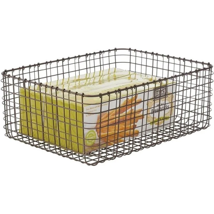 mDesign Allzweckkorb Aufbewahrung Drahtkorb Organizer 6er-Set Metall Bronze – Bild 7