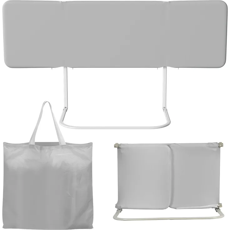 Eikuavons Klappbares Bettgitter 150 cm, Grau, höhenverstellbar 0-30 cm, für Matratzen 8-30 cm 2pcs, Kunststoff, Grau