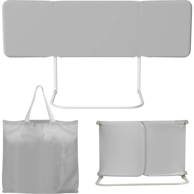 Eikuavons Klappbares Bettgitter 150 cm, Grau, höhenverstellbar 0-30 cm, für Matratzen 8-30 cm 2pcs, Kunststoff, Grau – Bild 1