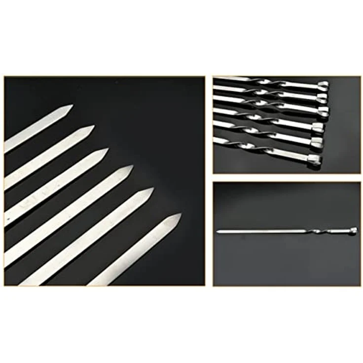 BAYLI Grillspieß 18 x Grillspieße aus Edelstahl, 45cm Schaschlikspieße, Schampura – Bild 6