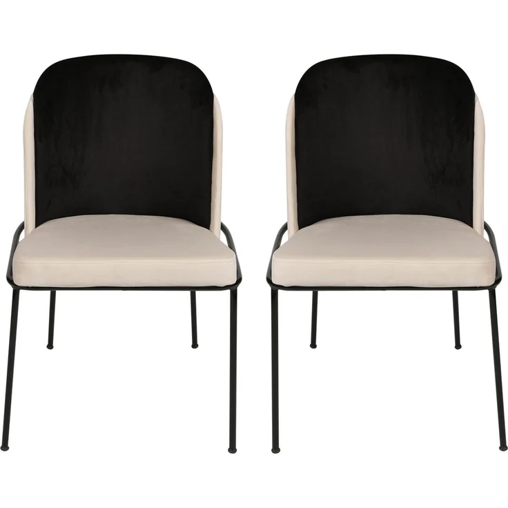 Skye Decor 'Dore 145 V2' Stuhlset (2-teilig), Schwarz / Creme, 54 x 86 x 55 cm – Bild 2