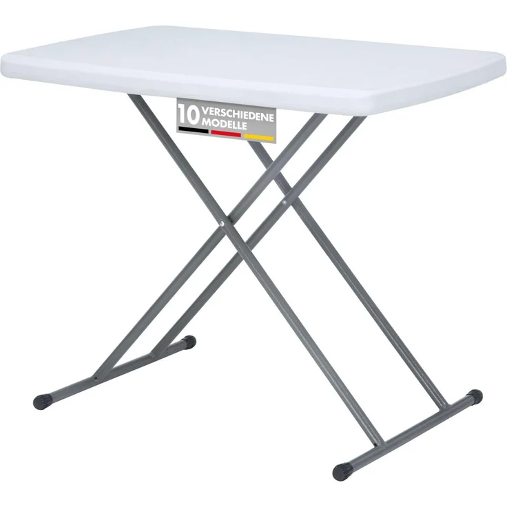 Floordirekt- Gartentisch Klappbar Kunststoff 75,5x49 cm - Buffettisch mit Tragegriff - Klapptisch für Garten Terrasse und Balkon - Campingtisch 6 Personen (Nara)
