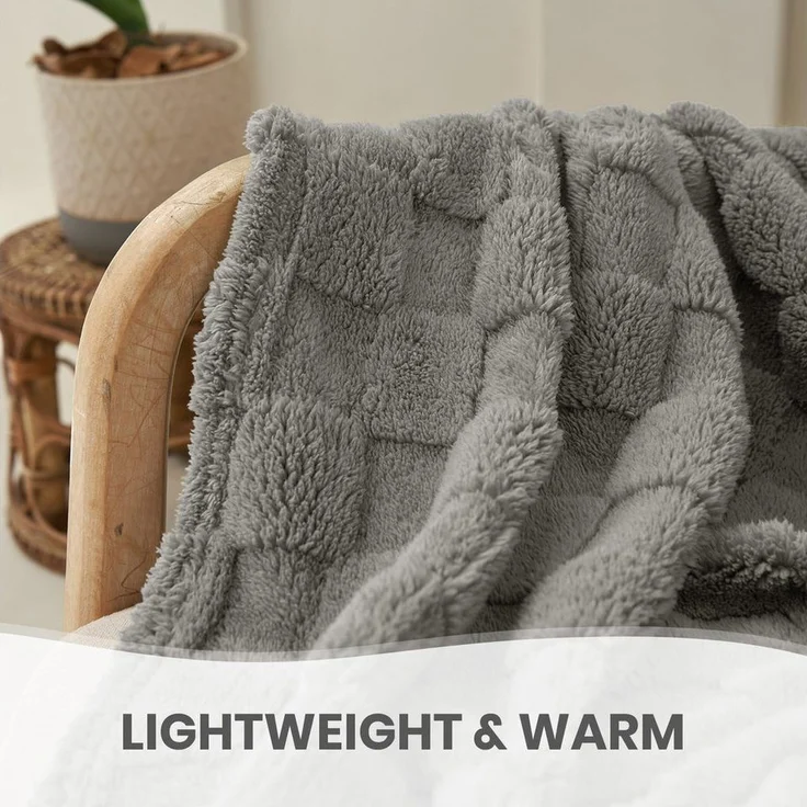 Good Nite Tagesdecke Gemütliche Fleecedecke - flauschig & kariert für alle Jahreszeiten, Flauschig, Weich, Bequem, Leicht – Bild 3