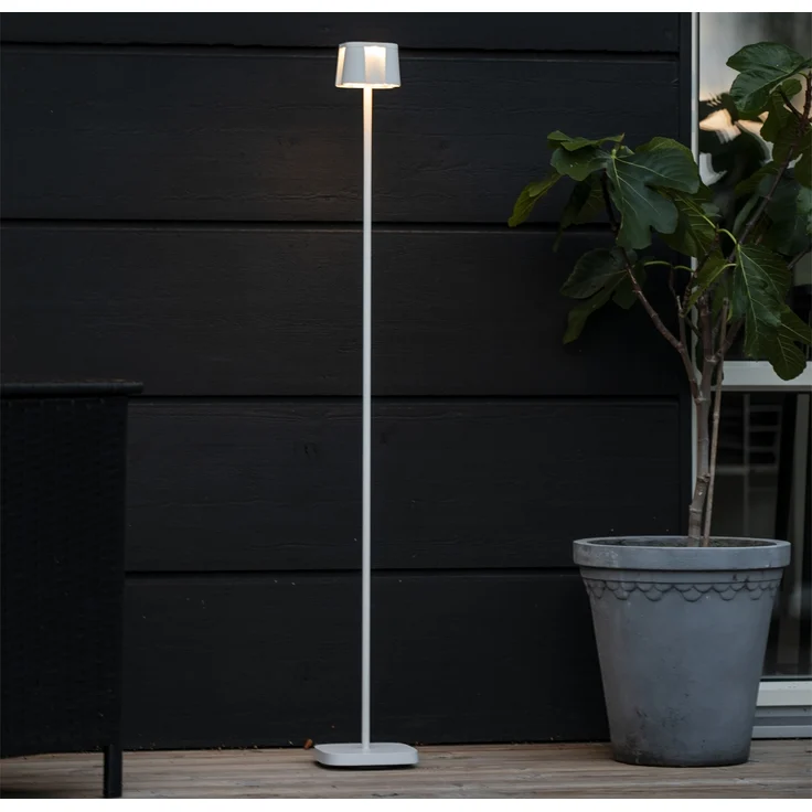 2er Set Akku Stehlampe für Outdoor dimmbar, kabellos in Weiß, klein 120cm – Bild 5