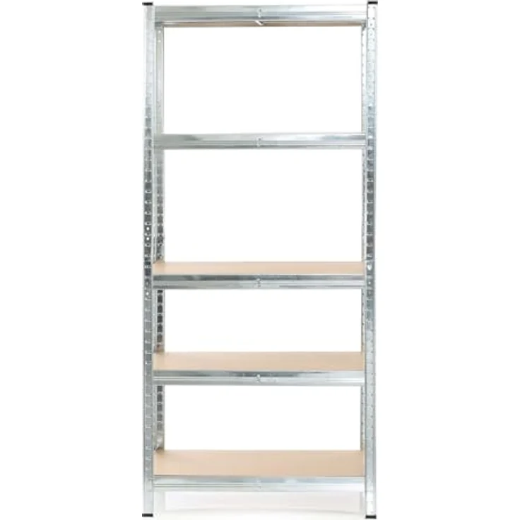 Wiltec Schwerlastregal 90 x 40 x 180 cm, Gesamtlast 875kg, Steckregal verzinkt aus Stahl, Lastenregal mit 5 Ablagen, Werkstattregal – Bild 9