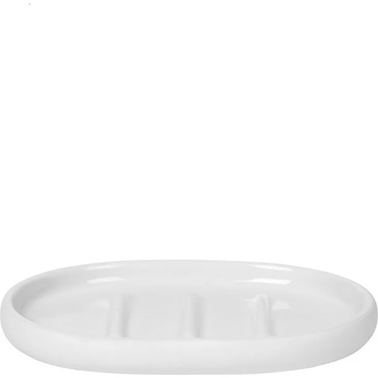 Blomus Seifenschale Sono, Seifenablage, Badablage, Seifenschälchen, Keramik, White, 10x13 cm, 66292