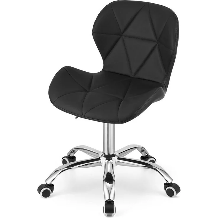 Home Collective Drehstuhl Schreibtischstuhl mit pneumatischer Verstellung (Perfekt für Kinderzimmer, Home Office und Studio), Öko-Ledersitz mit Chromfuß und Gummirädern - schwarz – Bild 3