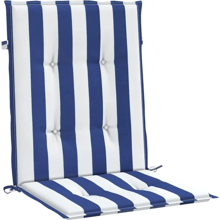 vidaXL Niedriglehner-Auflagen 4 Stk. Blau & Weiß Gestreift Stoff 361320 – Bild 5