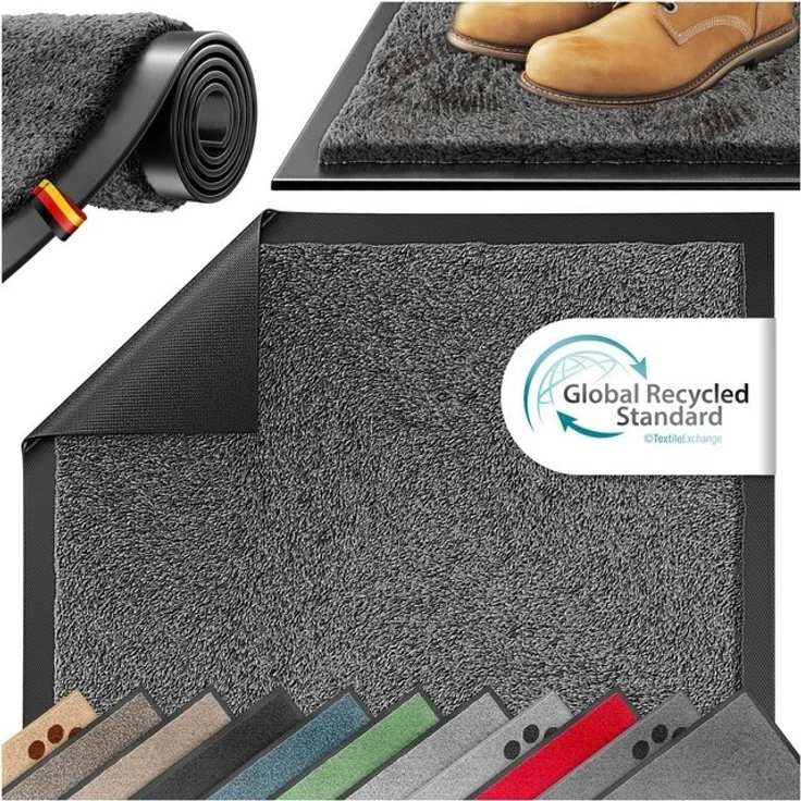 KESSER® Schmutzfangmatte rutschfeste Fußmatte für Innen- & Außenbereich waschbar & wetterfest | Türmatte Wohnungseingang | Teppich für Büro & Vorzimmer | Fußabtreter Fußabstreifer Classic, Anthrazit, 50x80cm – Bild 4