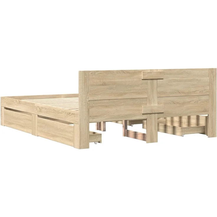 vidaXL Bettrahmen 2 stk. Sonoma 153 x 203 cm Holzwerkstoff 3402855 – Bild 8