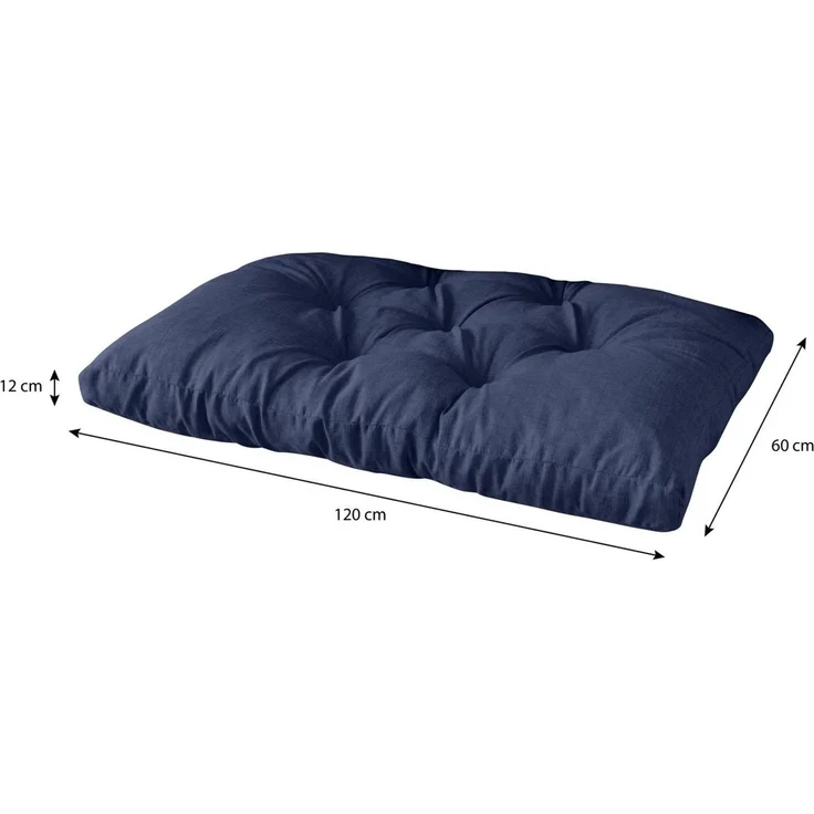 sunnypillow Sitzkissen Palettenkissen gesteppt Sitzkissen 120 x 60 x 12 cm, Blau – Bild 2