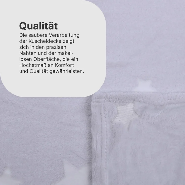 Kuscheldecke - leuchtende Flanell Decke 150x200cm (Grau) Flauschige Leuchtdecke Wohndecke für Mädchen Jungen Kinderimmer, Tagesdecke Oeko-TEX – Bild 5