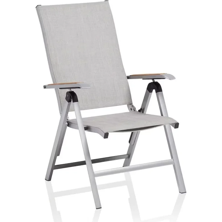 Kettler Multipositionssessel Gartensessel DIAMOND Silber/ Hellgrau – Bild 1