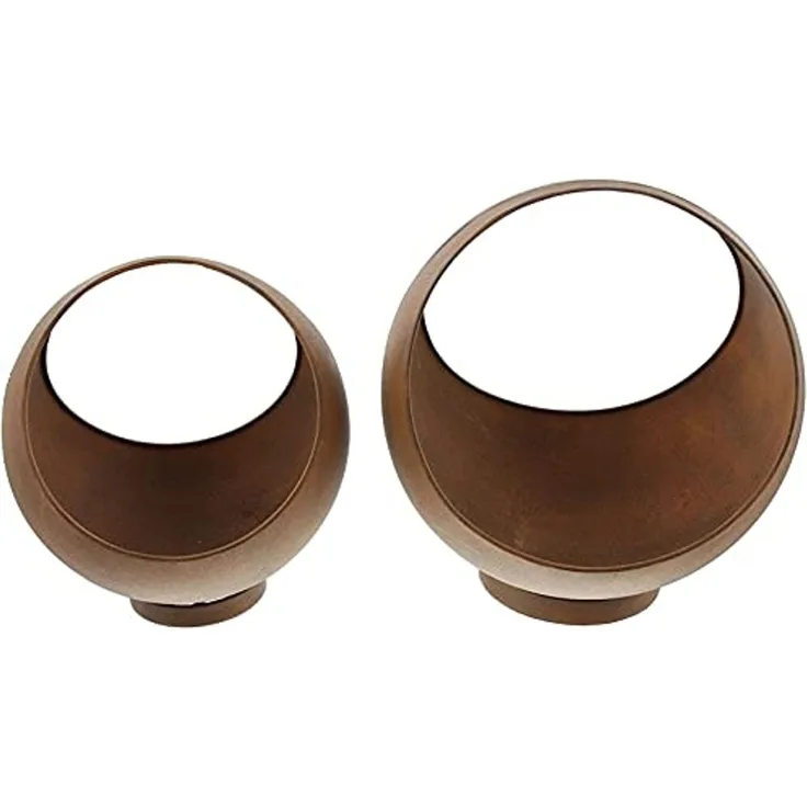 2x Pflanzer "Kugel" aus Metall in Rost Optik, Pflanzschale, Blumentopf, Pflanzgefäß, Gartendeko für Draußen